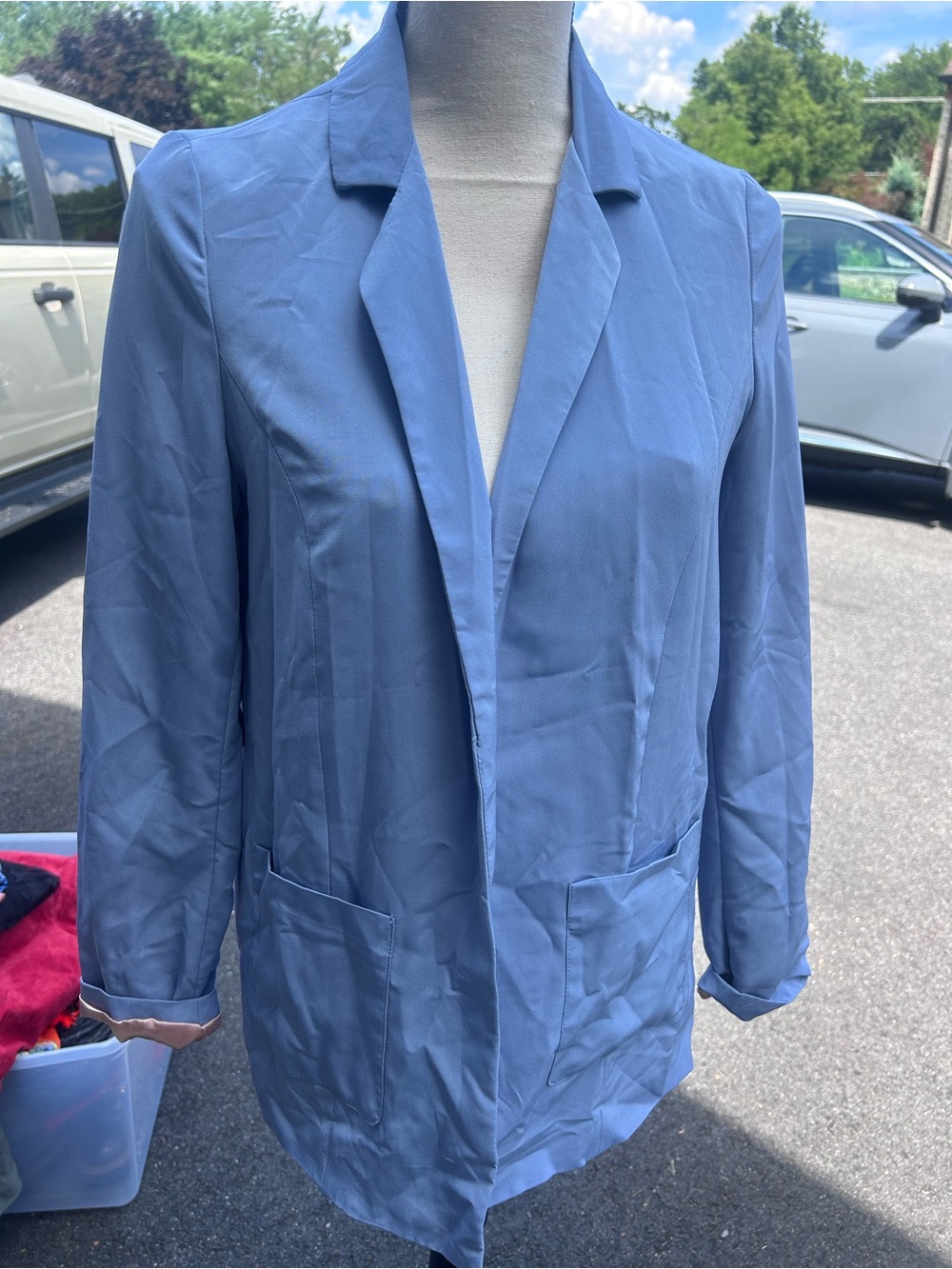 UK2LA Powder Blue Open-Front Blazer